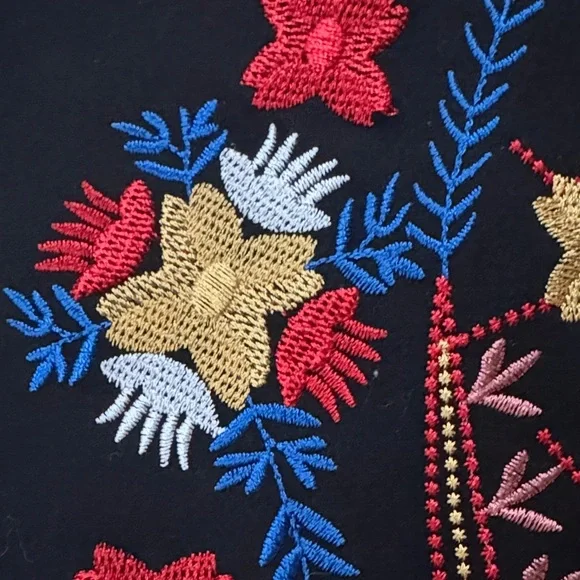 Elegant Black Embroidered Dress - Picture 5 of 6